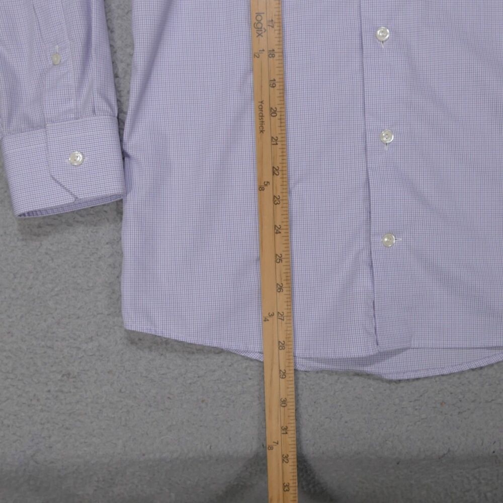 Eton Dress Shirt Mens 15 Slim Blue Pink Plaid Long Sleeve - Picture 11 of 15